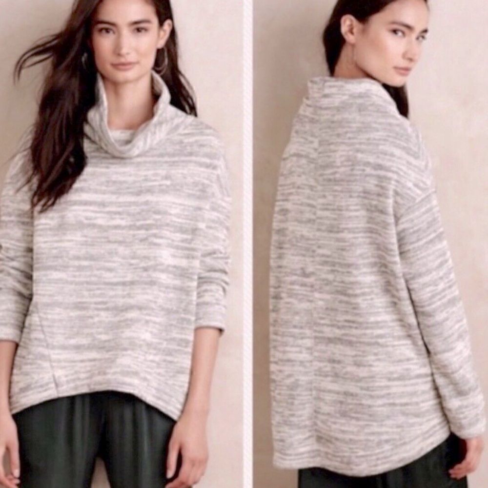 Anthropologie Saturday Sunday Heather gray Cowl Neck Sweatshirt XXS